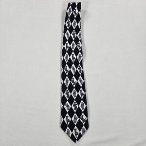 Vintage Disney Winnie The Pooh Tigger Black White Diamond Neck Tie